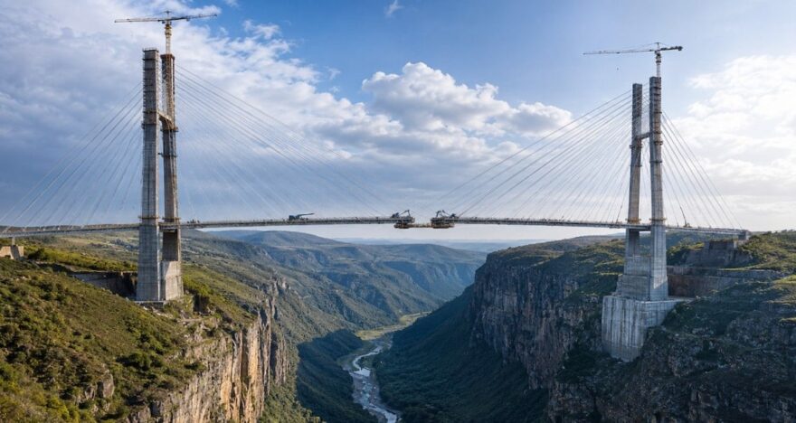194 Metre Yüksekliğindeki Dev Köprü İki Vadiyi Birleştiriyor